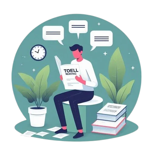 TOEFL Reading: A Comprehensive Guide 2 Man Reading for TOEFL exam