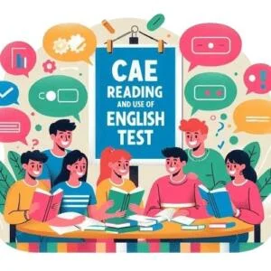 People studying for CAE reading and use of English exam