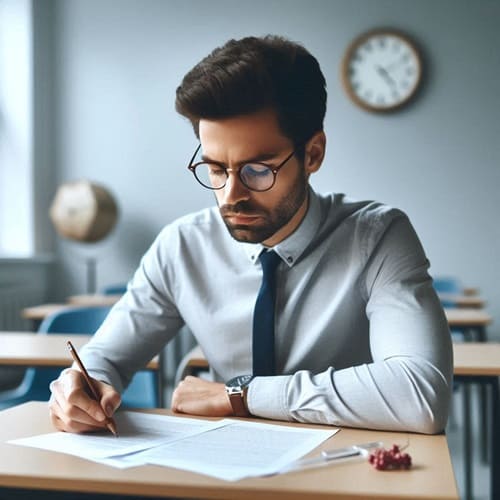 Cambridge C1 (CAE): Reading and Use of English Part 2 2 Man taking the CAE reading and use of English exam