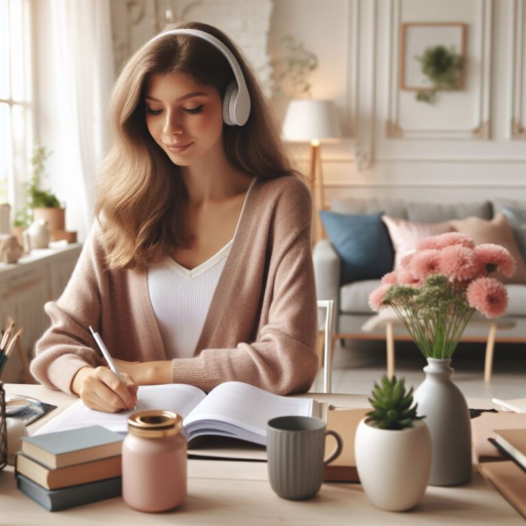 How to Learn TOEFL Vocabulary in a Few Months: 5 Essential Tips 3 Woman Learning TOEFL vocabulary at home