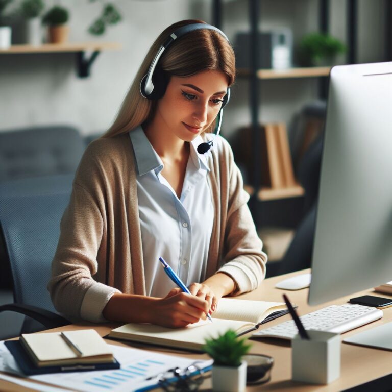 Ace the TOEFL Speaking Section: A Complete Guide 4 Woman Taking TOEFL Speaking test at home