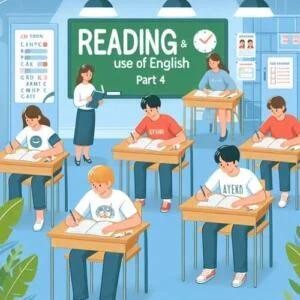 students taking reading and use of English exam