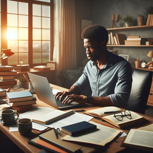 Cambridge C1 Advanced CAE Writing: Sample Report 6 Man writing a CAE report at home